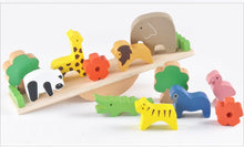 Load image into Gallery viewer, Wooden Toys Forest Animal Seesaw Wood Balance Blocks Wooden Jenga Blocks