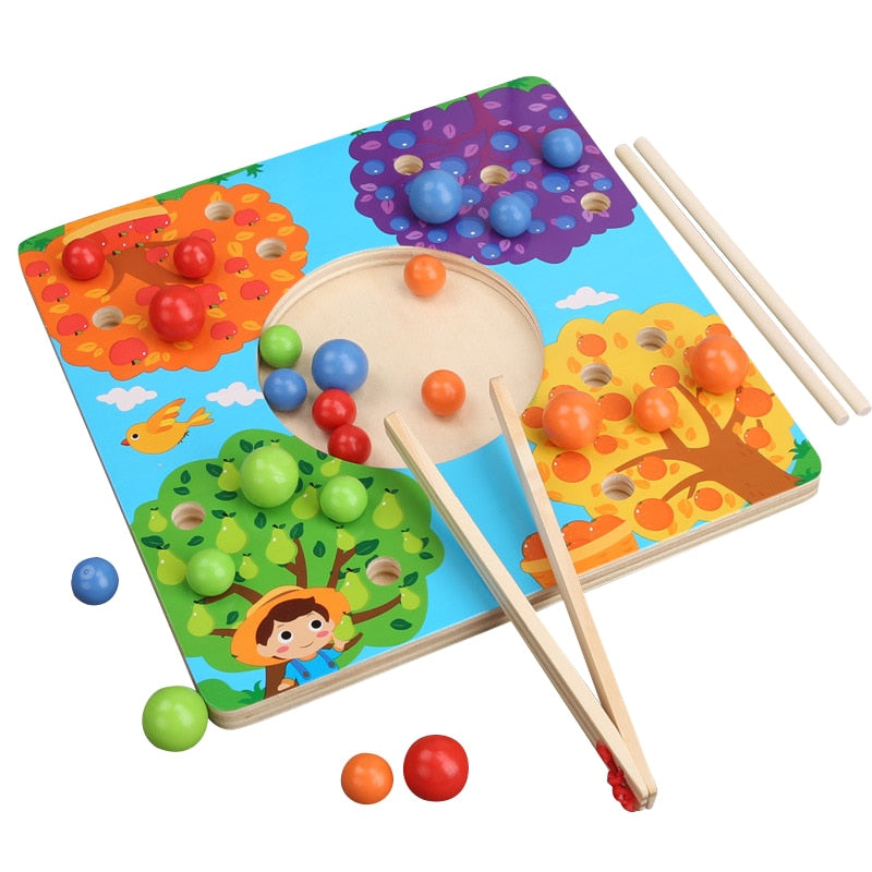 Wooden Toy Bead Color recognition game