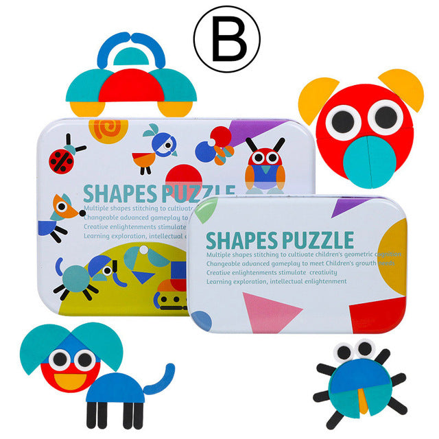 Variety Creative Wooden Puzzle Tin