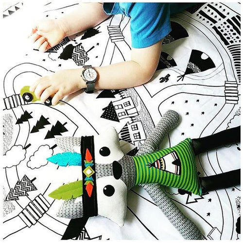Monochrome Woodland Play Mat