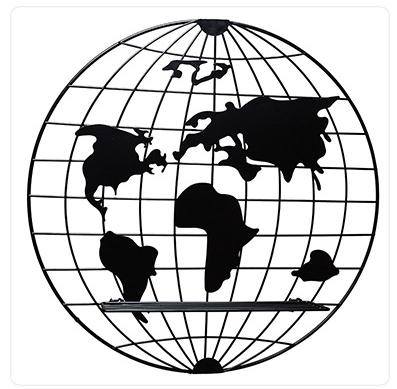 Metal World Map Wall Decor