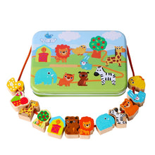 Load image into Gallery viewer, Cartoon String Threading Wooden Beads Toys