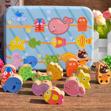 Load image into Gallery viewer, Cartoon String Threading Wooden Beads Toys