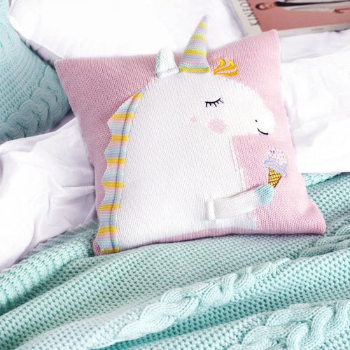 Knitted Unicorn Pillowcase