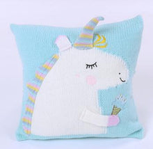 Load image into Gallery viewer, Knitted Unicorn Pillowcase