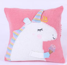 Load image into Gallery viewer, Knitted Unicorn Pillowcase