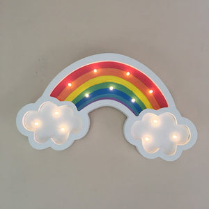 Nordic Nursery Wooden Rainbow LED Lamp